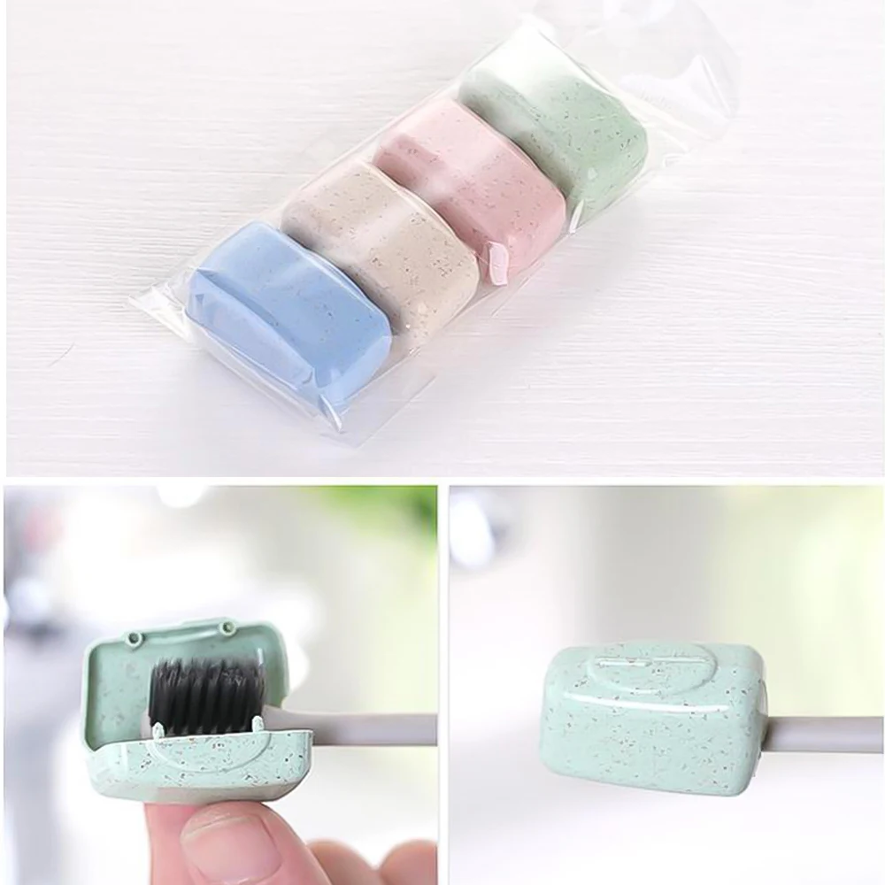 4Pcs/set Mini Toothbrush Head Cover Portable Tooth Brush Holder Cap Outdoor Travel Household Bathroom Organizer Accessories toothbrush holder,toothbrush covers