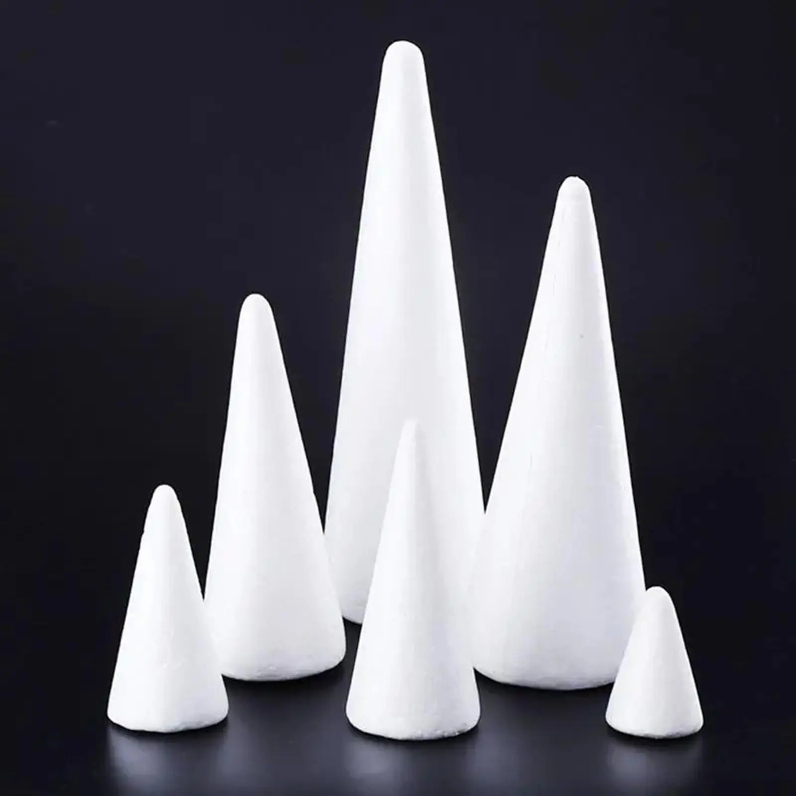 5x Foam Cones for Crafts Polystyrene Cones for Activities Table Centerpiece 5x Foam Cones for Crafts Polystyrene Cones for Activities Table Centerpiece