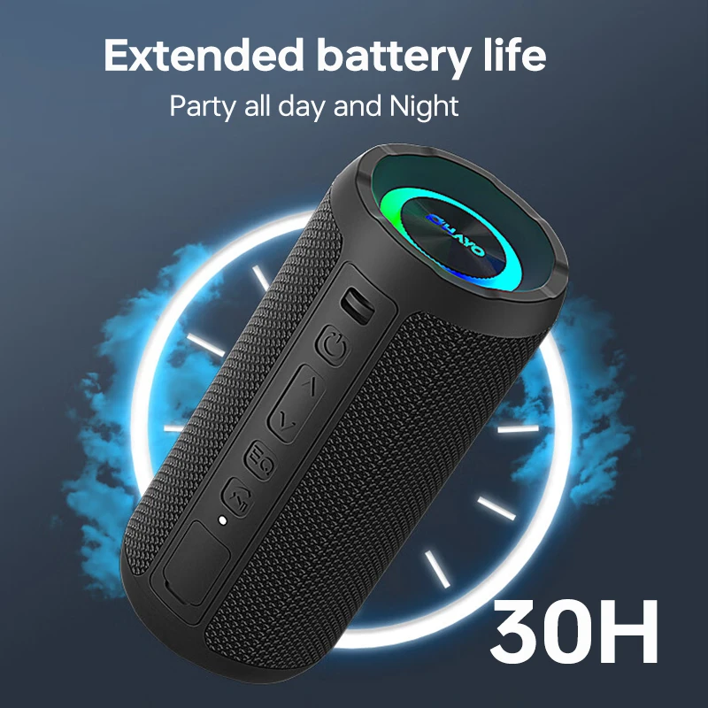 Cassa Bluetooth Portatile 30W, Potente Altoparlante Bluetooth, Doppio basso driver, 30 Ore di Autonomia, IP7 Impermeabile Speaker Bluetooth, RGB Luci, TWS Accoppiamento, AUX, TF Scheda, grigio