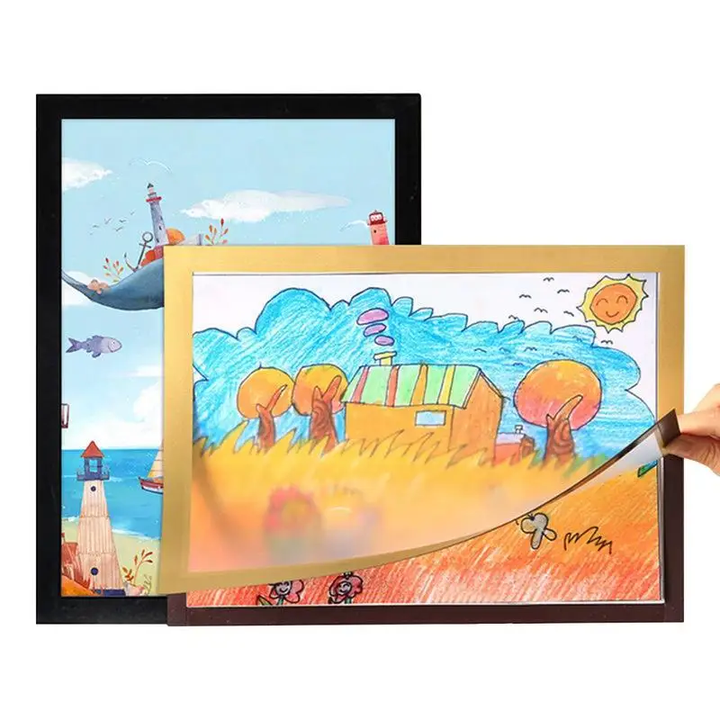 

2pcs Children Art Frames Front Opening Diamond Art Picture Frames Paintings Pictures Display Decor Replaceable Photo Display