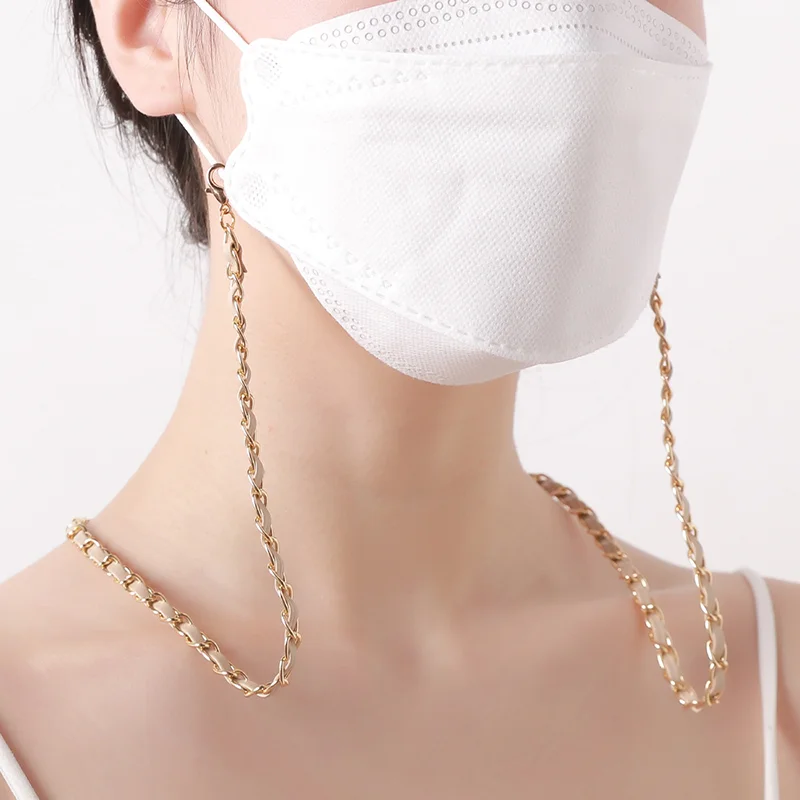 

PU The New 2022 Glasses Chain Woman Accesories Anti-Lost Mask Hangs Brown Gold Lanyards Simple And Stylish Sunglasses Steampunk