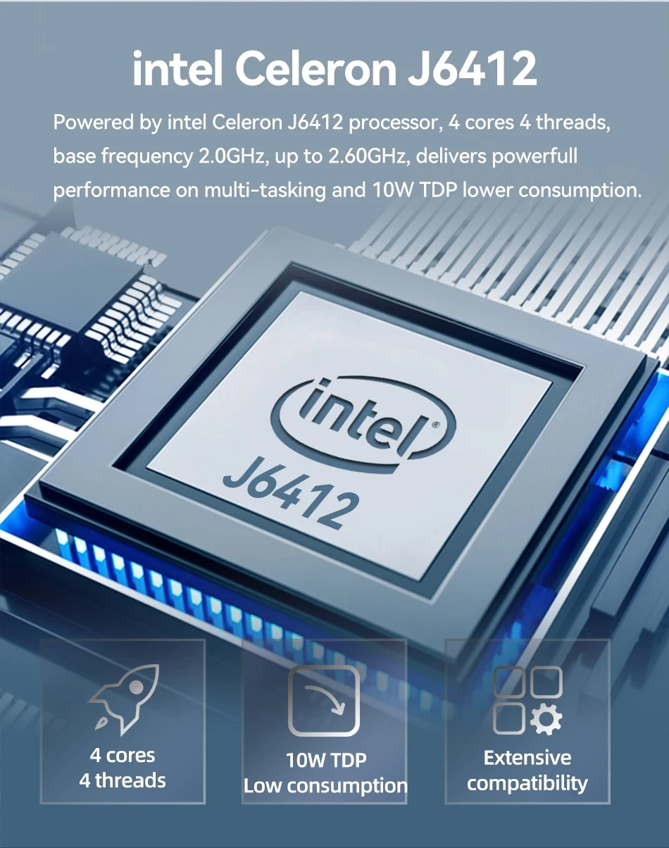 Industrial Mini PC Intel Celeron J6412 8GB DDR4 128GB M.2 NVMe SSD 2x COM RS232 2x GbE LAN 3x Display 4x USB Windows 10/11 Linux 4