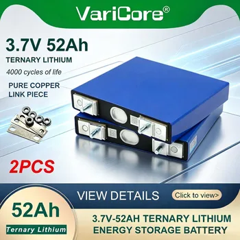 2x Batteria al Litio Ternaria 3.7V 52Ah (52000mAh) per Modifica Batterie 3S 12V 36V 48V con Terminali a Perno