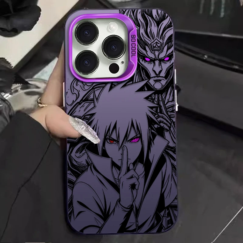 Sleek Matte Phone Case with Trendy Naruto Design Featuring Sasuke and Itachi