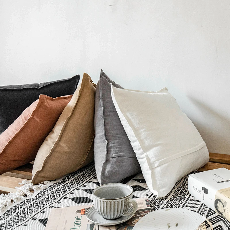 Thicken Cotton Linen Sofa Cushion Cover Decoration Throw Pillow Cover Waist Pillowcase Pillows for Sofa Bed Chair Couch Decor 6