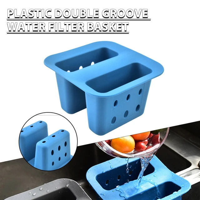 Kitchen Saddle Style Double Silicone Sponge Holder Sink Rack