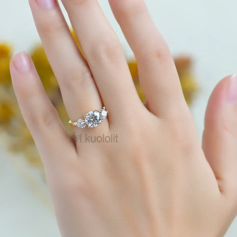 18K 14K 10K Yellow Gold Moissanite Rings for Women Wedding Engagement gold rings,moissanite ring,wedding rings