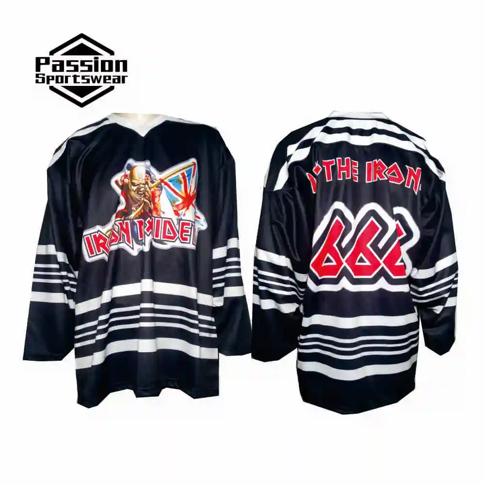 Premium Quality Ice Hockey Shirt Long Sleeve Custom Sublimated Logo V