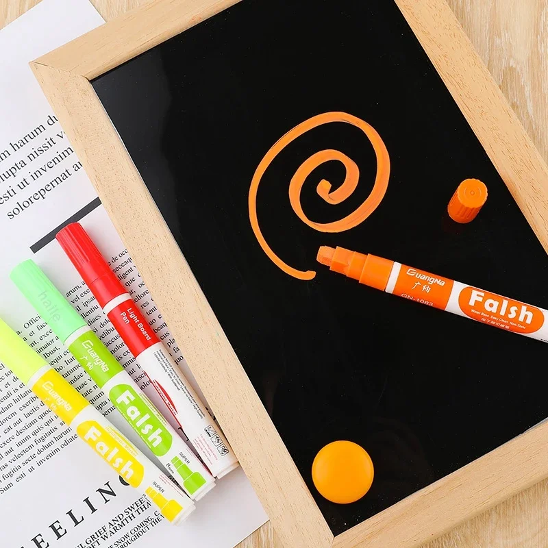 플래시 컬러 액체 초크 지울 수 있는 하이라이터, 어린이 그림 펜, 먼지 방지 보드, 초크 마커 문구, 12 색 + 1 개