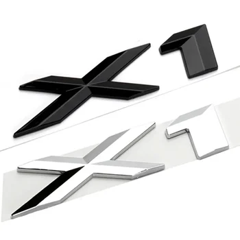 3D ABS Black Chrome Letters For Car Logo X1 Stickers X1 E84 F48 U11 2013 2016 2014 207 2018 2019 Lettering Accessories 1