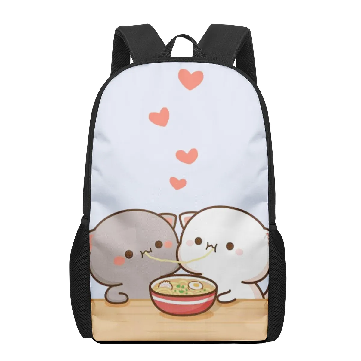 Peach Cat Cartoon cute 3D Pattern School Bag for Children Girls Boys Casual Book Bags Kids Backpack Boys Girls Schoolbags Bagpac