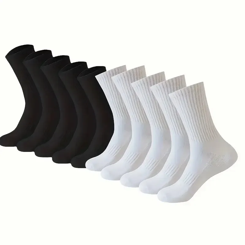 Neutral Solid Color Round Neck Men Socks Spring Summer Sweat Absorbing Breathable Soft Comfortable Couple Sports Sock 1-20 Pairs