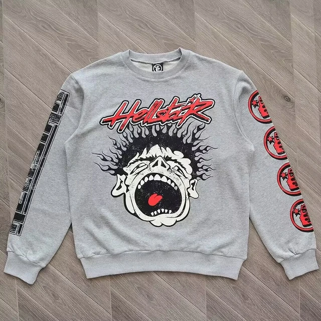 Hellstar Hoodie Crewneck Printed Cotton High Street Men's And Women's High  Quality Sports Pullover - AliExpress