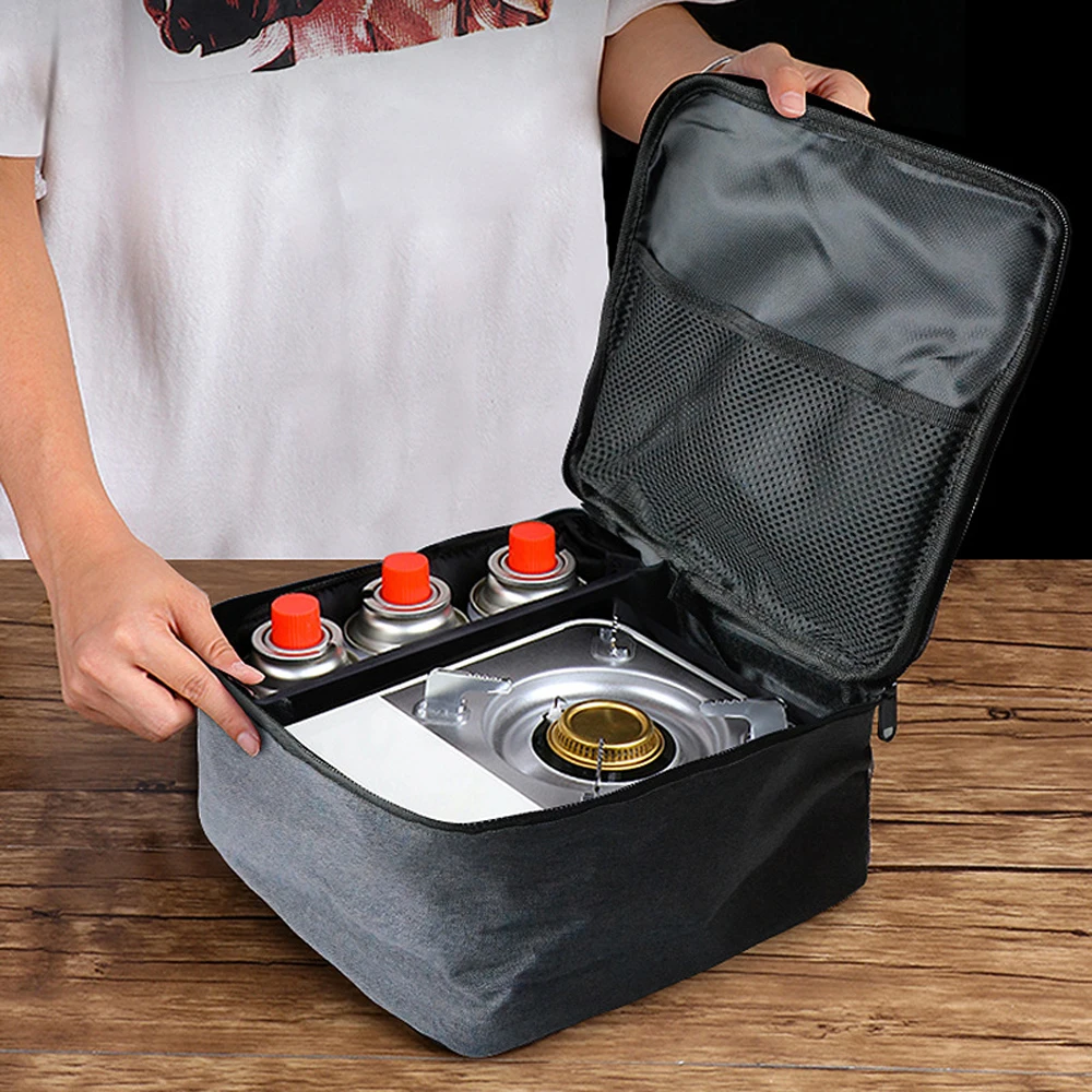 Outdoor Mini Stove Storage Bag Portable Oxford Waterproof Gas Stove Pouch Oxford BBQ Picnic Pot Carrier Bag for Hiking