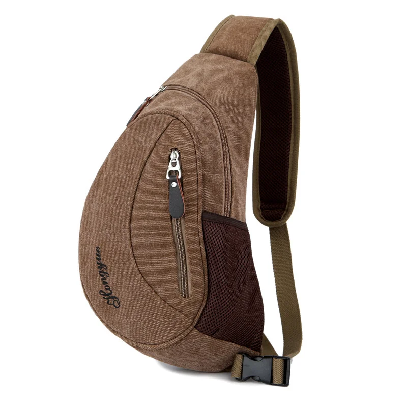 

New Korean Canvas Chest Bag Men's Sports Diagonal Shoulder Bag Outdoor Bag Men's Personal Pocket Bag Crossbody Bags Sling Bag