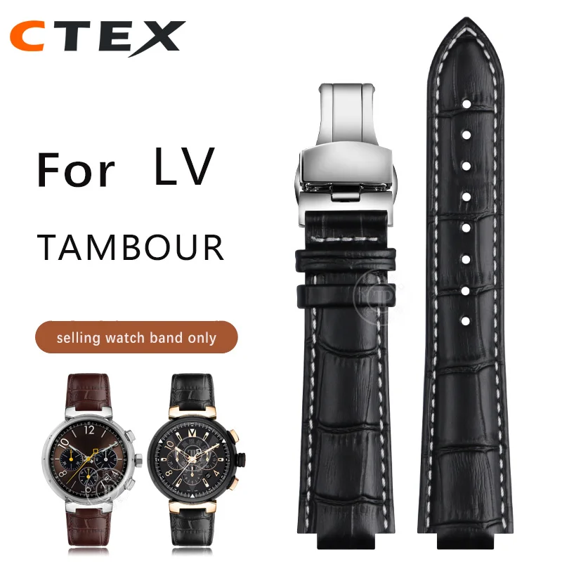 For LV Watch Raised Mouth for Louis Vuitton Tambour Series Q1121 Dedicated  Watchband Men Women Q114k Genuine Leather Watch Strap - AliExpress