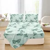 1PC Bedding Fitted Sheet with Elastic Band Wrinkle-Resistant Easy Care Soft Comfortable Breathable Bedding Full Size Bed Cover 4