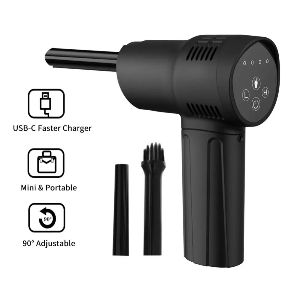 Electric Wireless Air Duster 60000RPM USB Rechargeable Hand Compressed Air Blower For Car Computer Keyboard Camera Cleaning