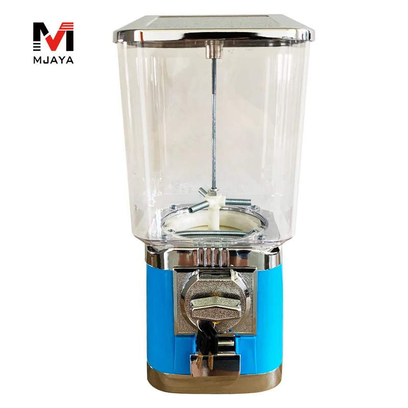 1Pcs Blue Vending Machine Plastic Toy Capsule Sweet Candy Tabletop Bouncing Balls Cabinet Metal Penny-in-the-slot Coin Vendor