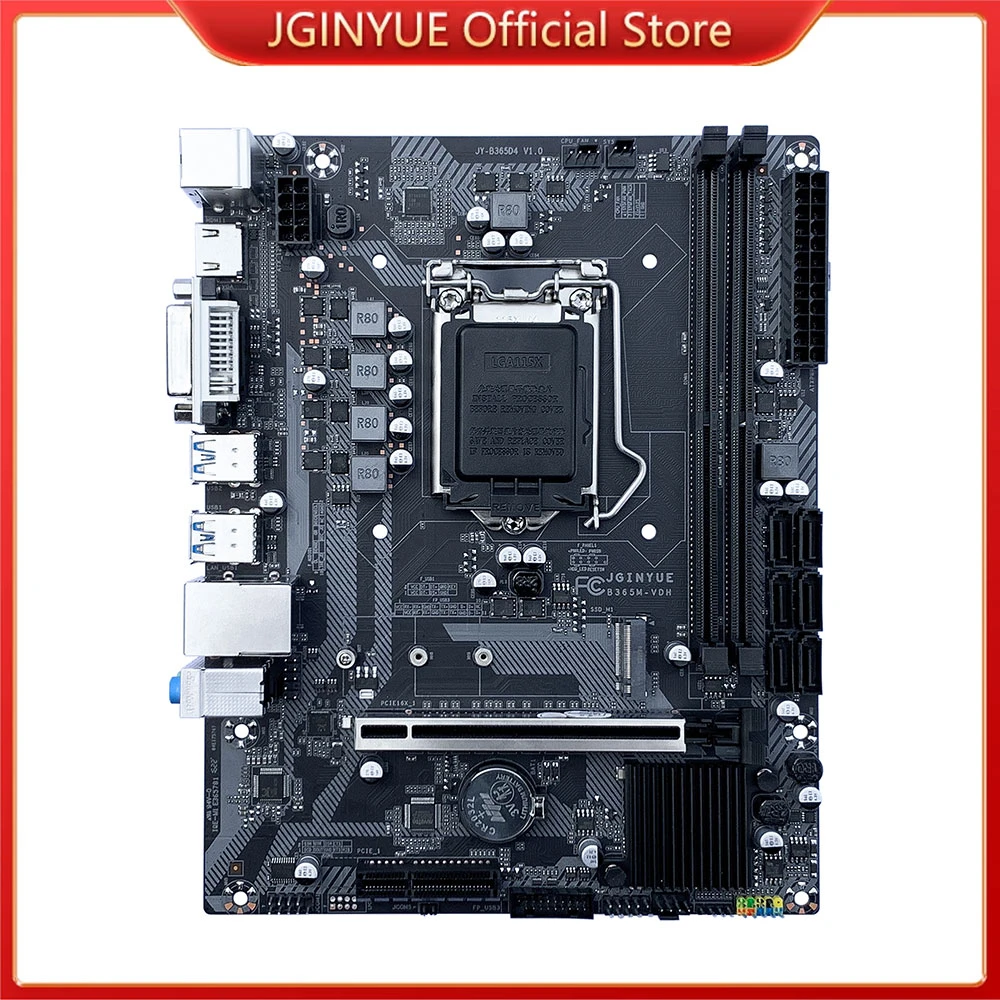 JGINYUE-placa base B365 LGA 1151, compatible con Intel Core/Pentium i3/i5/i7 6th/7th/8th/9th CPU DDR4 2133/2666 MHZ B365M-VDH D4