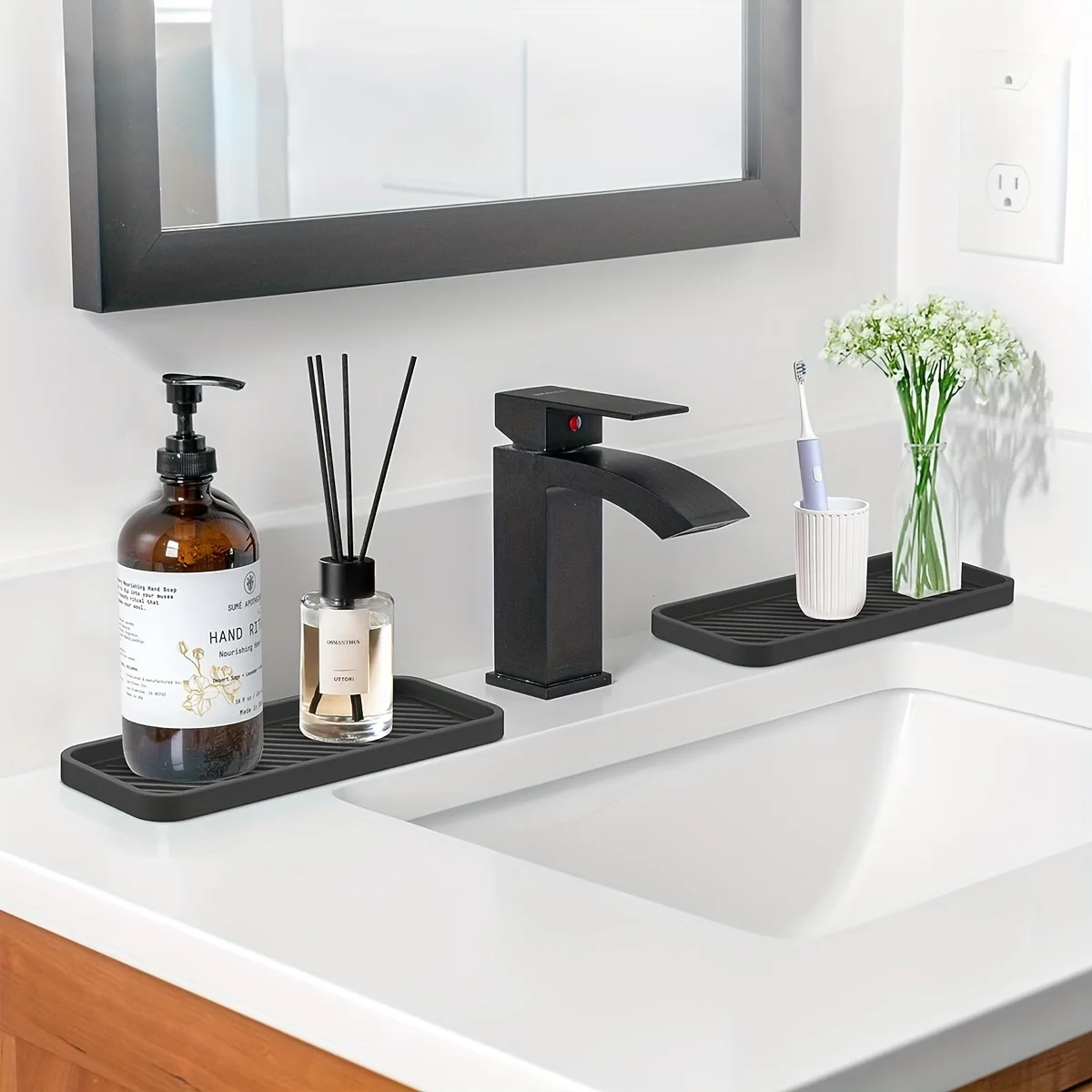 1pc Silicone Storage Tray Sink Sponge Soap Dispenser Storage Rack Cosmetic Ring Storage Tray Bathroom Accessories 5