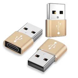 USB - C to USB - A Converter Adapter - Female to Male (3 - Pack/5 - Pack) (Golden 3pcs)