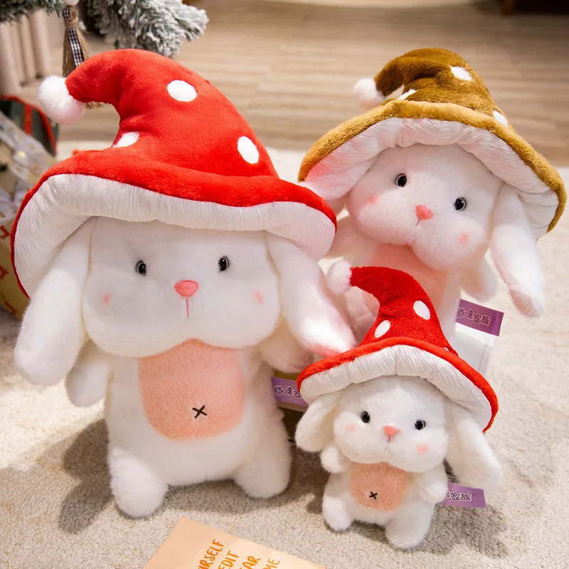 Easter Bunny Soft Stuffed Plush Toys Mushroom Hats Rabbit Lovely Dolls Stuffed Plushies Happy Easter Day Party Gifts For Girls