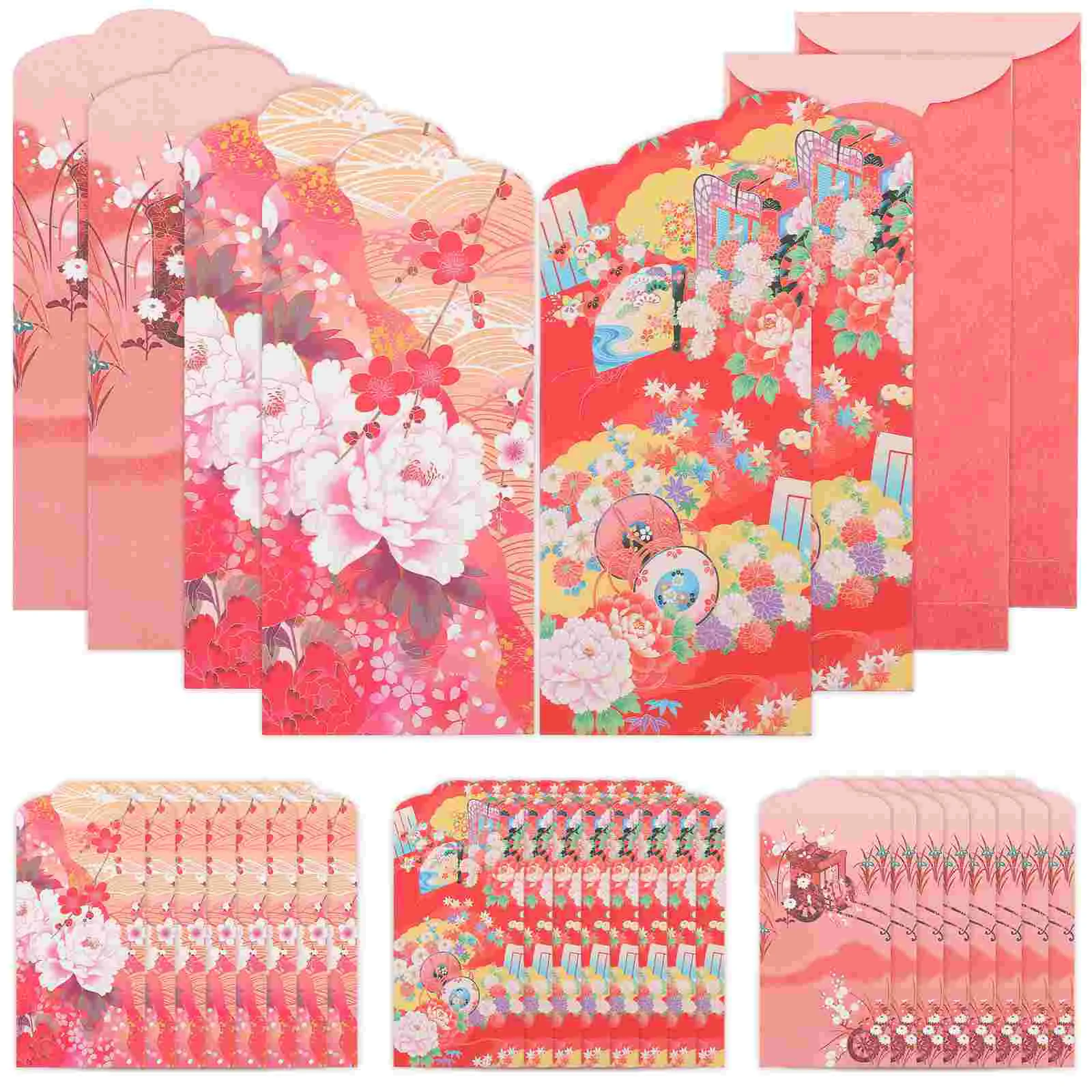 

30 Pcs Japanese Style Red Envelope Money Bag Paper Spring Festival Packet New Year Delicate Pouch Envelopes Wedding Pocket