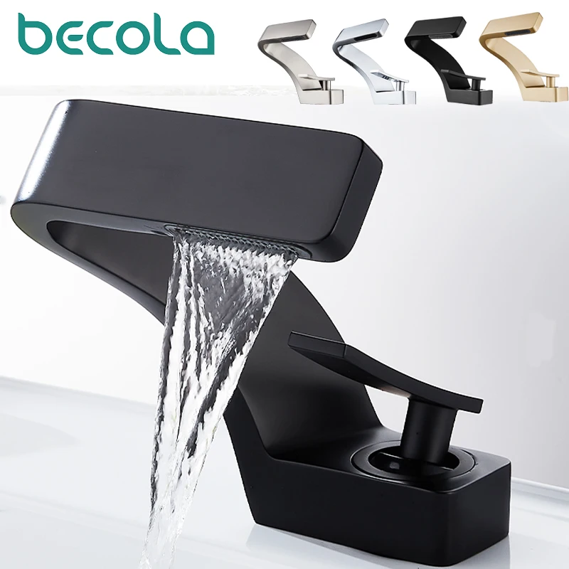 Brushed Gold&Black Faucet Bathroom Sink Faucets Hot Cold Water Mixer Crane Deck Mounted Single Hole Bath Tap Chrome Finished basin faucet,bathroom faucet