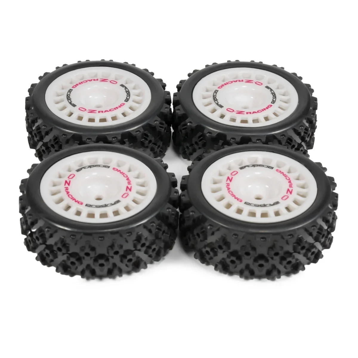 4 Pneus RC Rally 70/72mm Jantes Plastique 12mm Hex pour Tamiya TT02 TT01 XV01