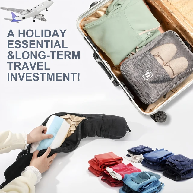 Stuffable Travel Neck Pillowcase – Portable, Fillable, Lightweight U-Shape 3