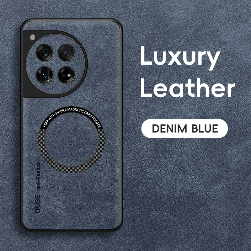 Magnetic Retro Leather Soft Phone Case with Wireless Charging Capability