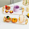 Light Luxury Plastic Tray Household Rectangular Cosmetics Storage Living Room Water Cup Storage Apartment Storage Trays 5