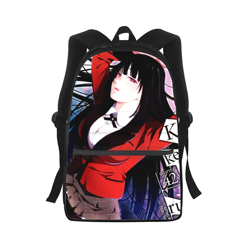 Kakegurui Jabami Yumeko Men Women Backpack 3D Print Fashion Student School Bag Laptop Backpack Kids Travel Shoulder Bag