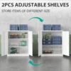 Metal Storage Cabinet with Doors and Shelves,Small Metal Cabinet with Lock, Garage Storage Cabinet,Lockable Storage Cabinet 4
