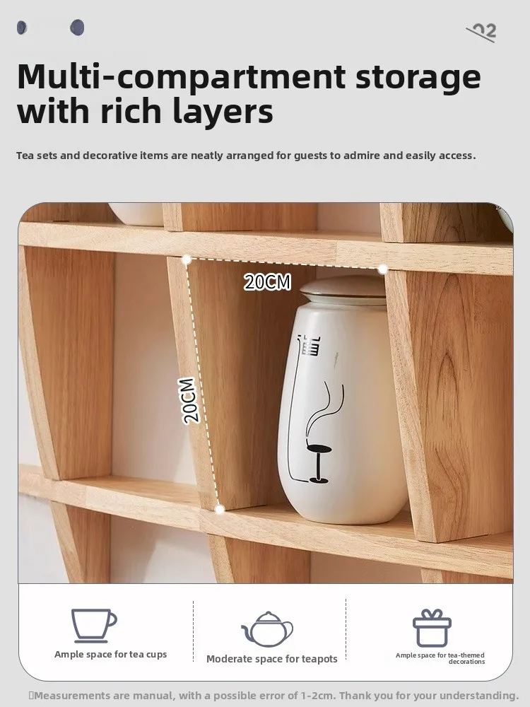  Wood Tea Set Cup Holder Wall Mounted Display elf Multi-Tiered Storage Ra for Tea Room id Organizer