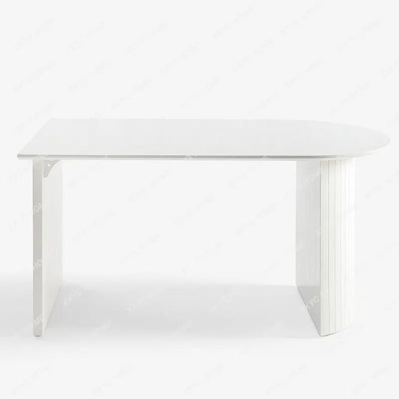 

Dining Table Modern Simple Light Luxury Small Apartment New Zhongdao Restaurant Solid Wood White Nordic Rectangular Table