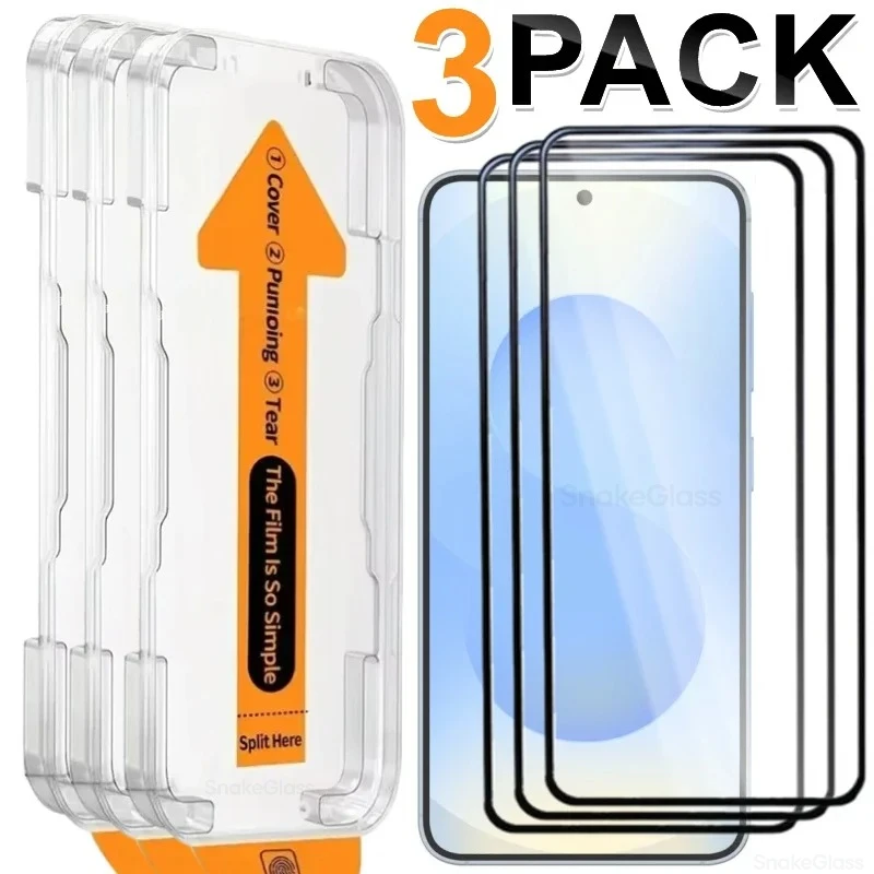 3-Pack Easy Install Tempered Glass Screen Protector Protective Film