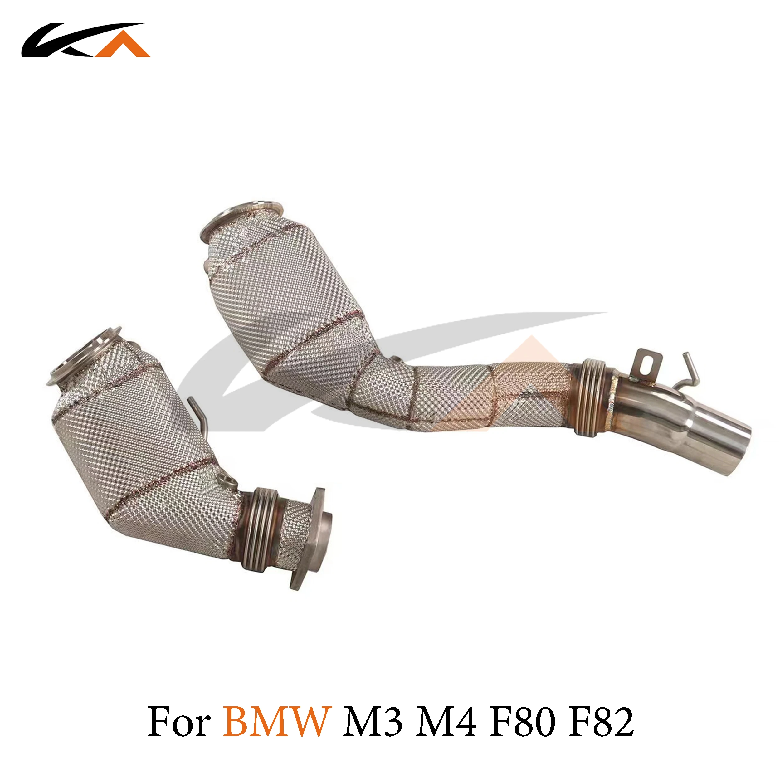 KA 튜닝 다운파이프 배기 스테인레스 스틸 헤더, BMW M3 M4 F80 F82 성능 자동차 부품, 열 차폐 촉매
