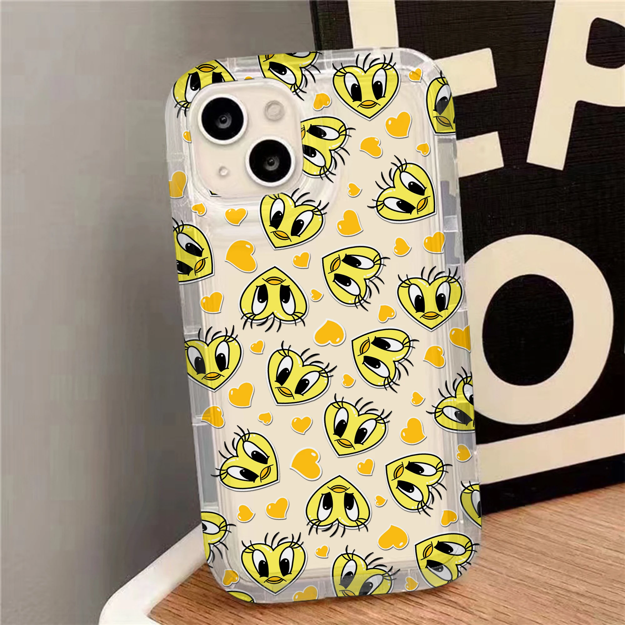 Cartoon Tweetys Bird Airbag Anti-Fall Clear Phone Case
