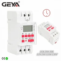 GEYA THC 15A 20A 30A Time Switch Weekly Programmable DIN Rail LCD Digital Timer Switch ACDC 12V 24V 110V 220V 240V 1