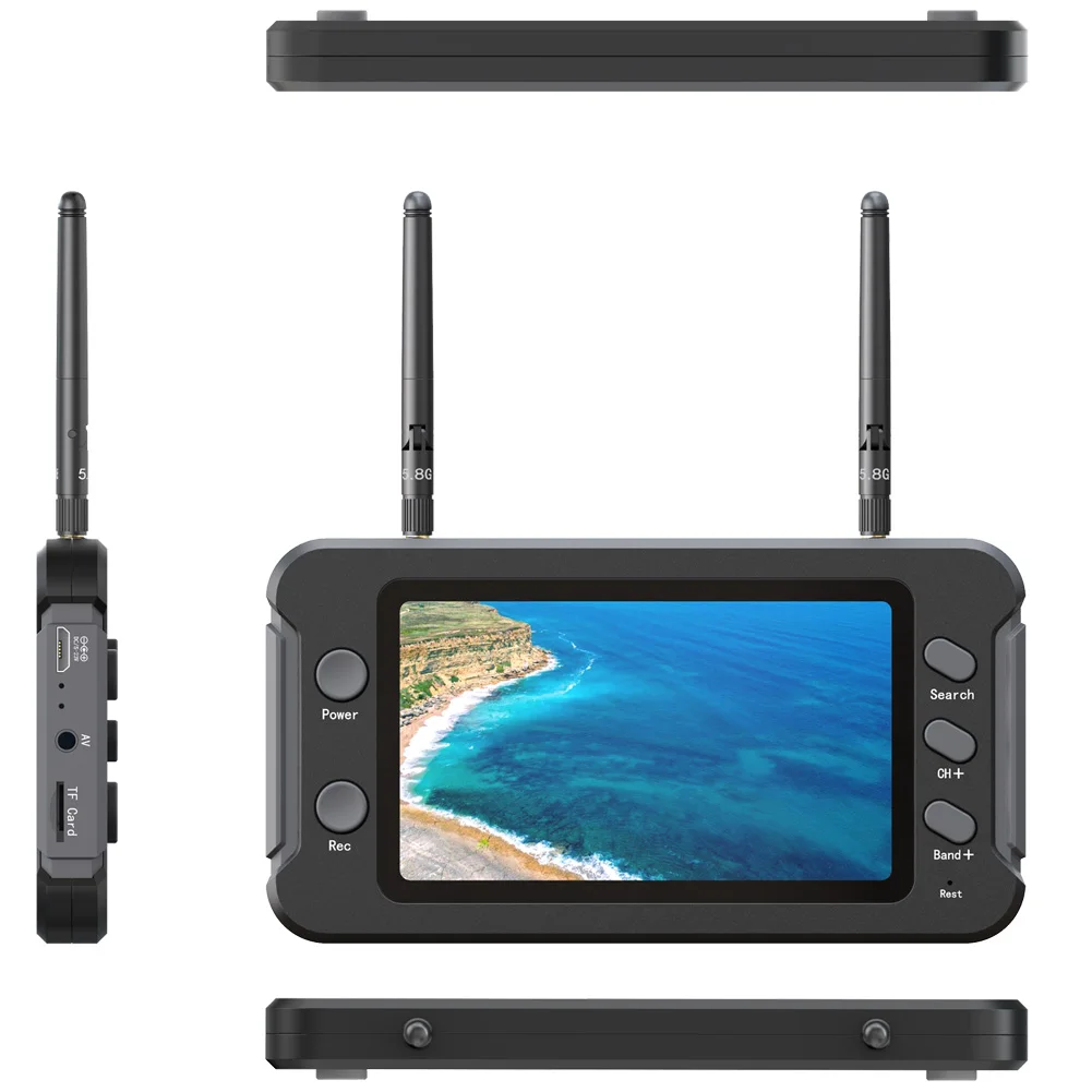 FPV-Brille 4,3 Zoll 800x480 DVR 5,8 GHz 40 Kanäle Empfänger Zweikanal-Antenne