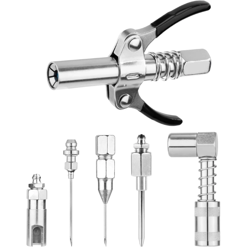 New Grease Guns Needle Nozzle 90 Degree Lubrication Tool for Hard to Reach Fittings