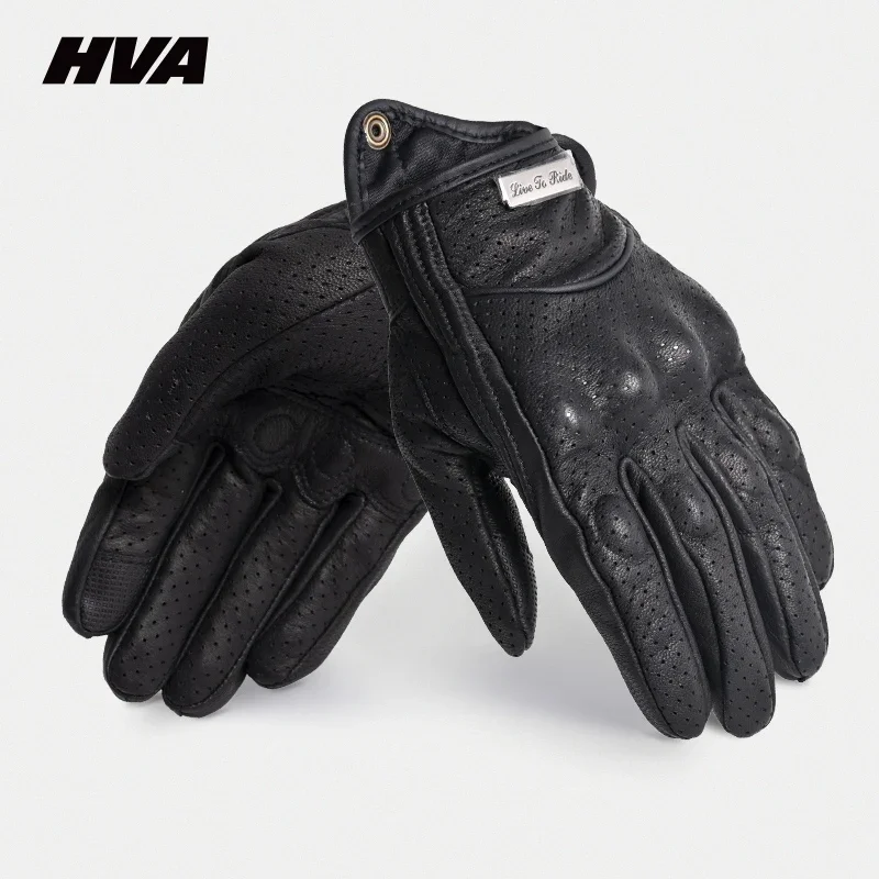 Motorcycle Gloves Summer Leather Motocross Gloves Men Women Retro Riding Motorcycle Protective Goat Leather Riding