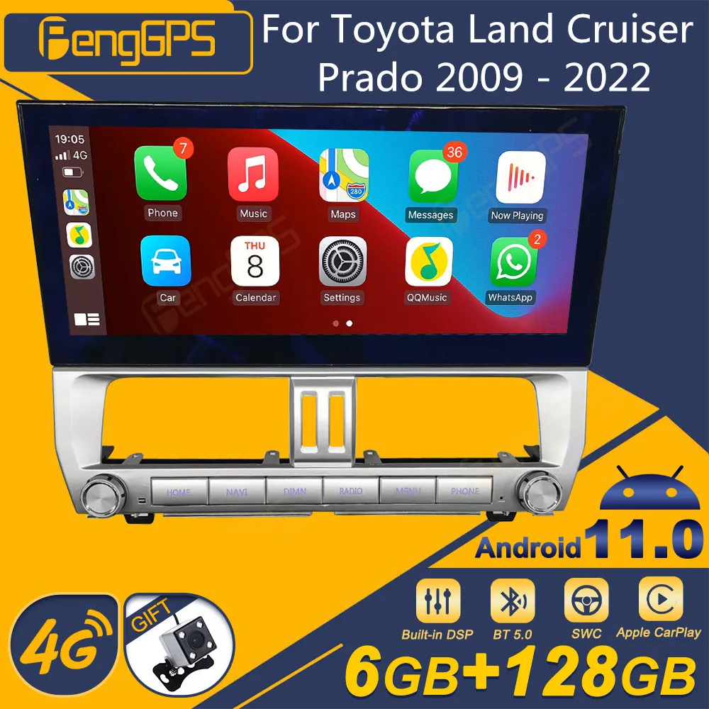 

Автомагнитола 2DIN для Toyota Land Cruiser Prado 2009-2022, мультимедийный плеер с GPS Навигатором