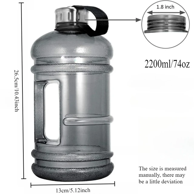 2.2L/73OZ Half Gallon Water Bottle Large Leak Proof Sports Ton Cup with Handle Plastic Drinking Water Container for Gym Outdoors 6