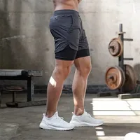 Men Sport Shorts Summer 2 In 1 Double-deck Quick Dry GYM Sport Shorts Fitness Jogging Workout Shorts Running Short Pants Men 2