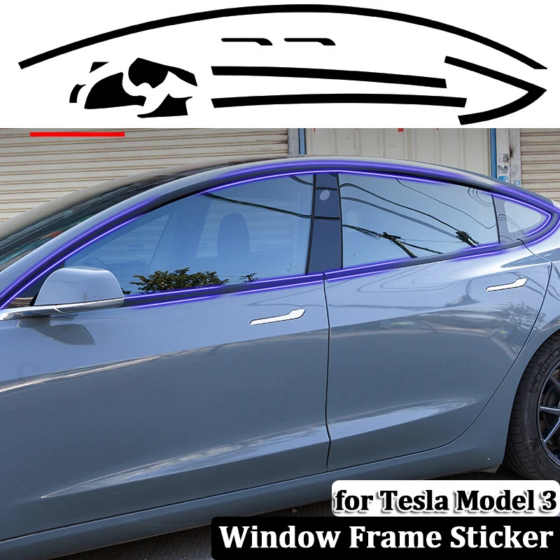 

Наклейка на окно Tesla Model 3, ПВХ уплотнительные полосы для краев, оконные уплотнения, защитное украшение для Tesla, автомобильные аксессуары