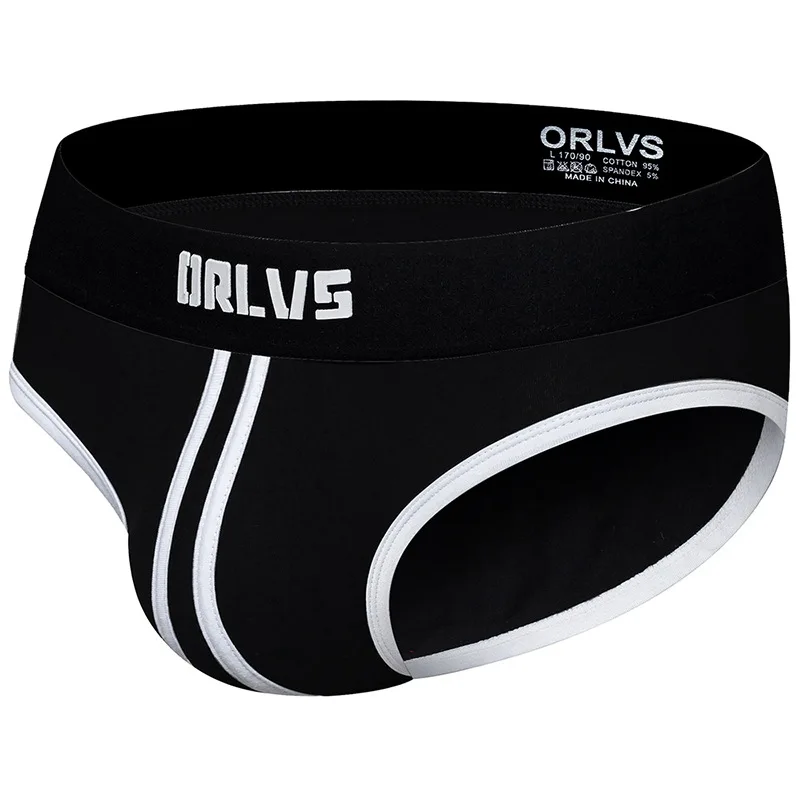

ORLVS Men's Underwear Low Waist Elastic Cotton Triangle Pants Summer Breathable Short Pants Men's OR168