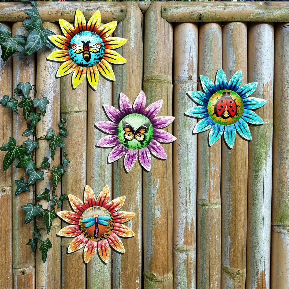 

Металлические цветы для украшения стен, железная поделка, настенное украшение для сада, улицы и помещения